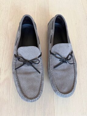 Men's Gray Suede Slip-On Driving Loafers